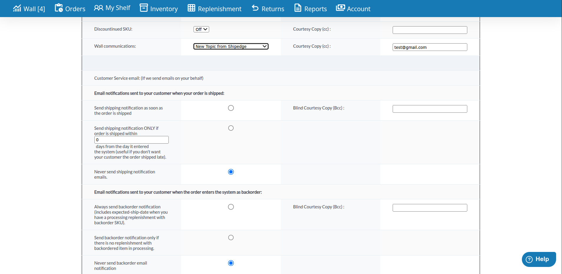 Communications Settings