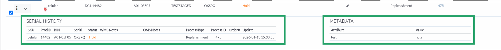 Expand serial history